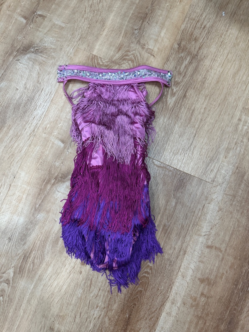 Weissman Pink and Purple Fringe Kids Dance Costume